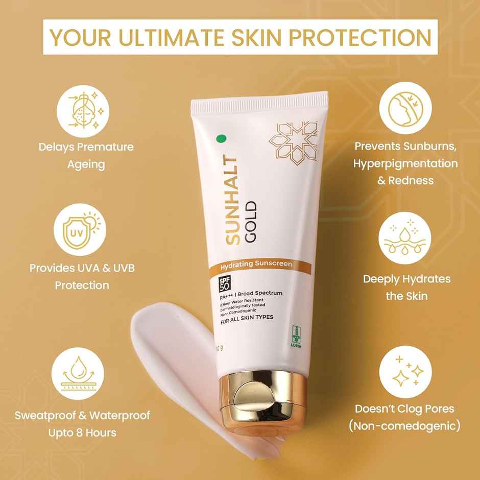 Sunhalt Gold Hydrating Sunscreen Spf 50 Pa+++
