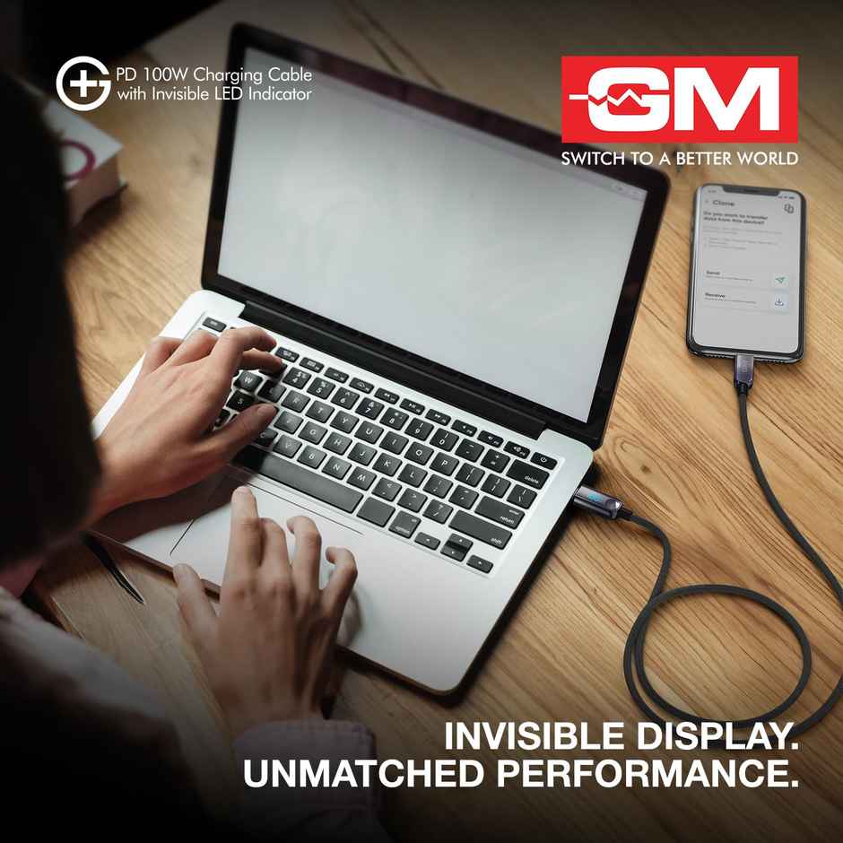 GM G+ PD 100W Invisible LED Indicator C-C Cable