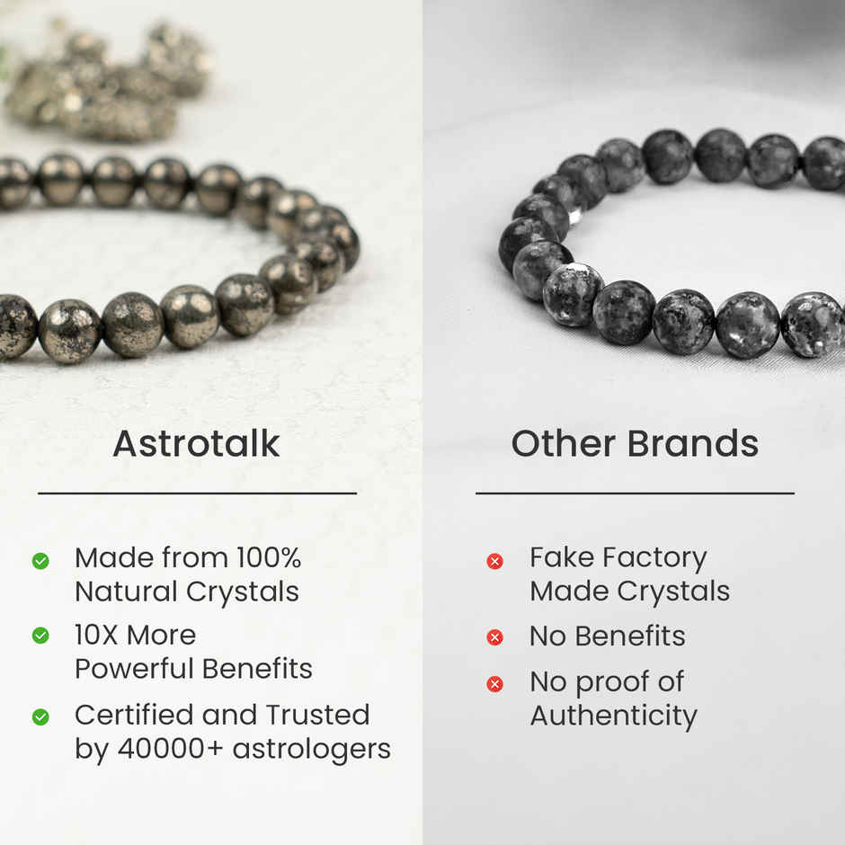 Astrotalk Raw Pyrite Bracelet | Natural Gemstones | Pack of 1