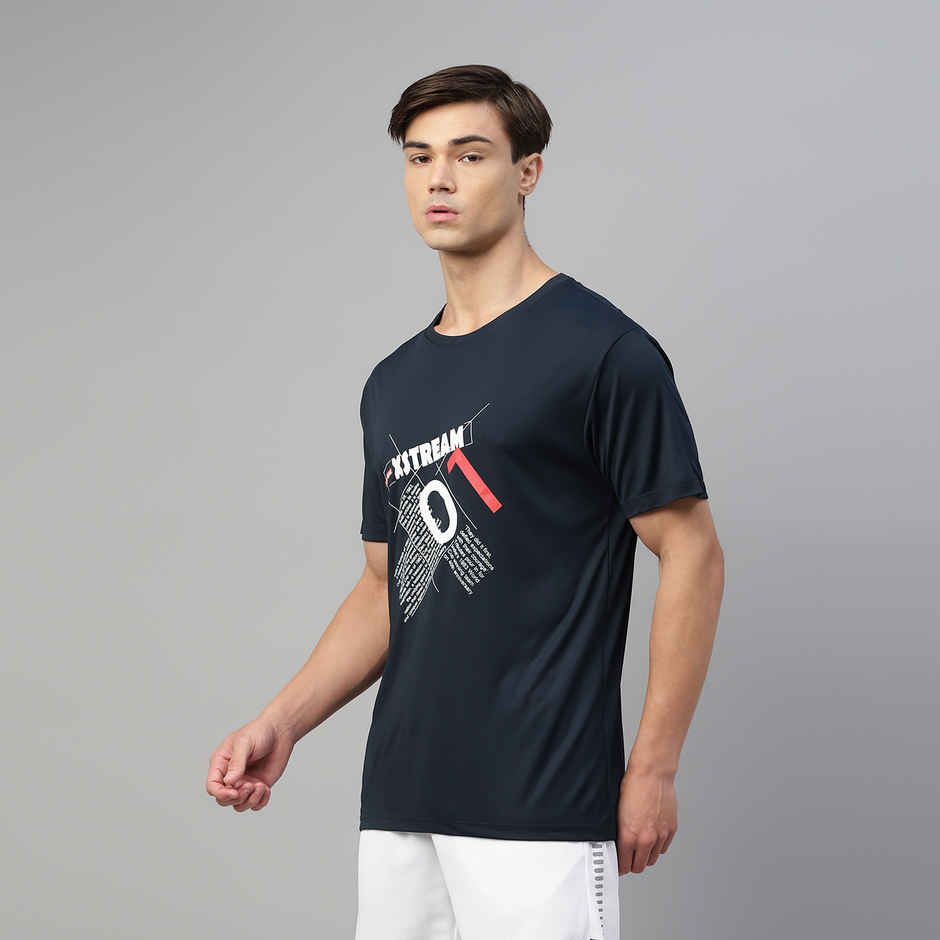 Dida Men's Dry Fit Sports T-Shirt | Comfortable and Stretchable | Navy - XXL