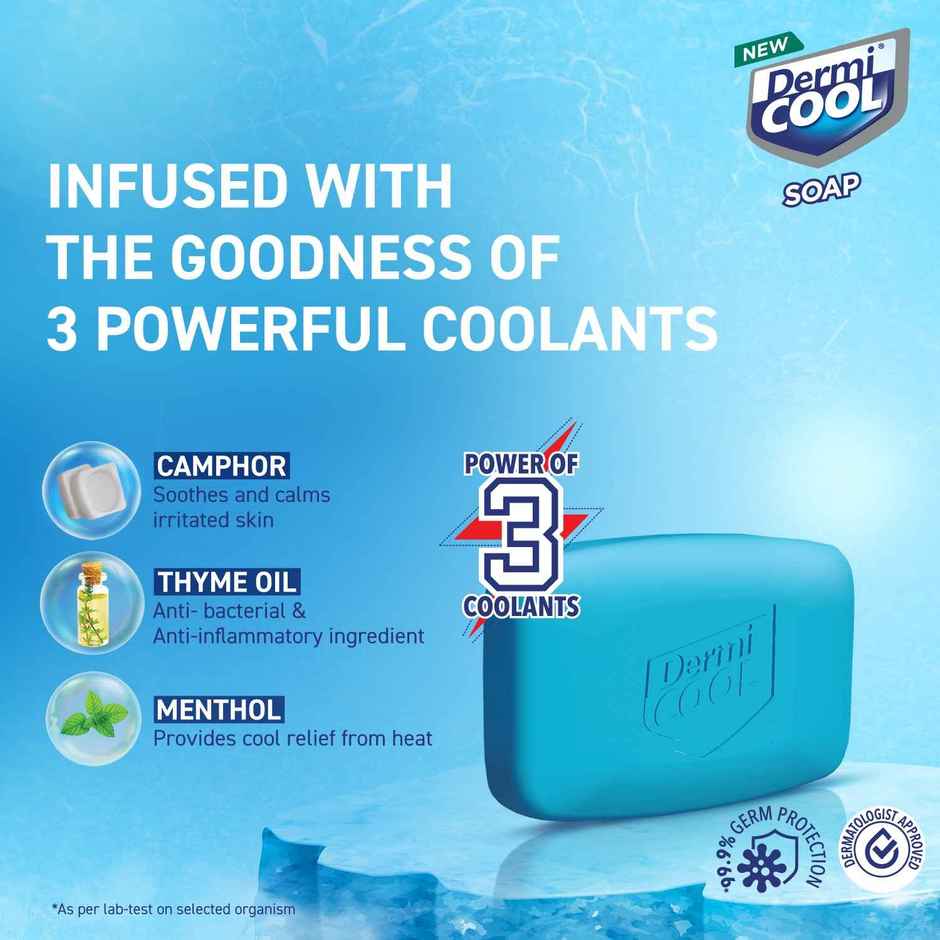 Dermicool Soap With The Power Of 3 Coolants - Camphor, Menthol, Thyme Oil
