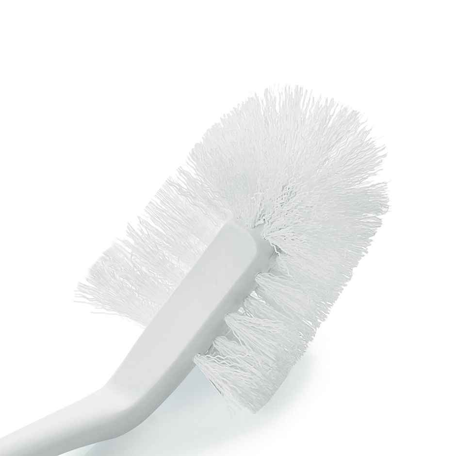 Cello Kleeno Angular Toilet Brush with Storage, Blue & White | Rubberised Handle For Firm Grip