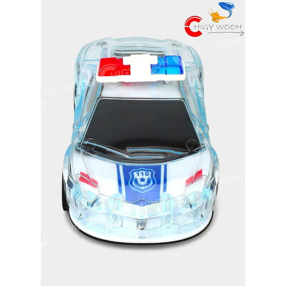 Chigy Wooh Police Car with Lights, Push & Go Powered, Siren Sound Vehicle for Kids