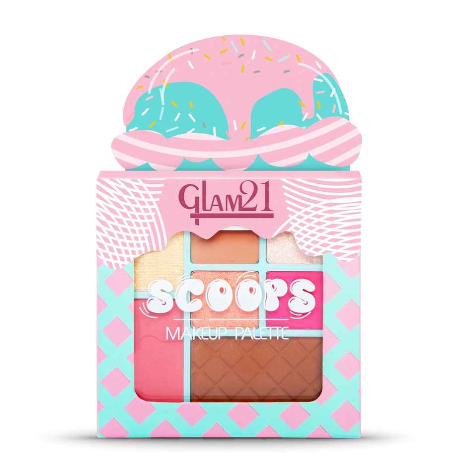 Glam21 Scoop Makeup Palette | Face Palette | Eyeshadows | Highlighter |Blusher | Cotton Candy