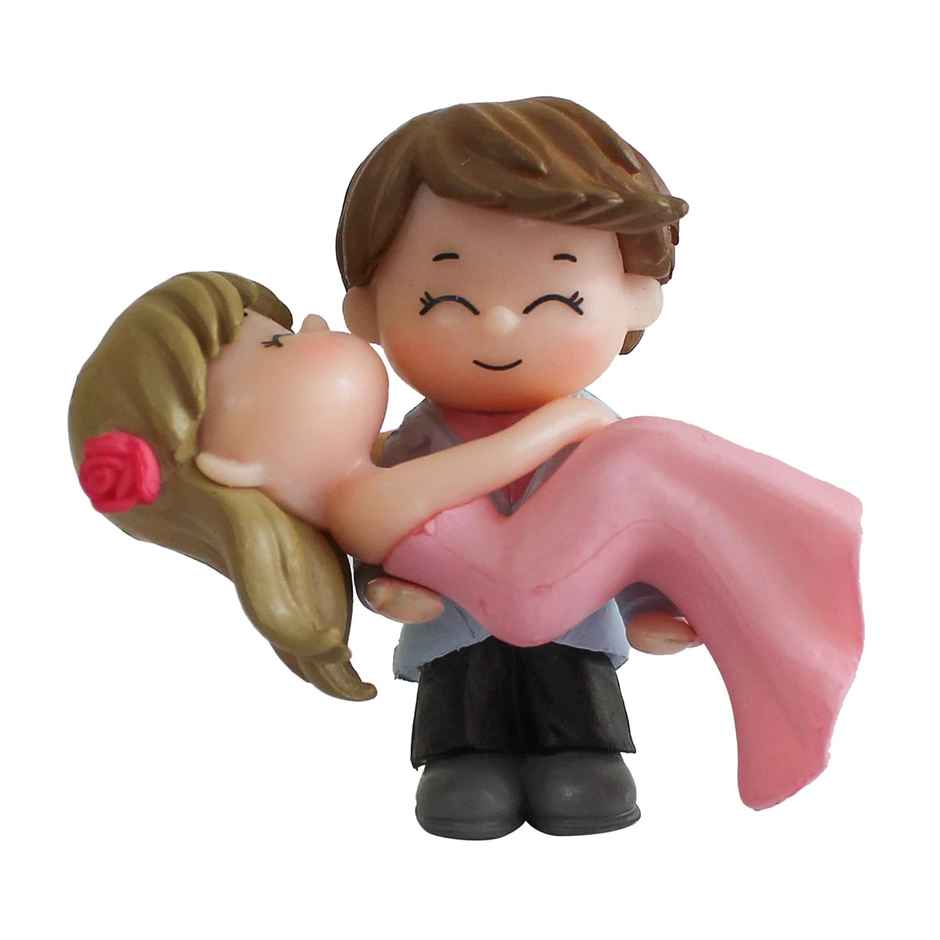 Tied Ribbons Cute Romantic Couple Miniature Showpiece