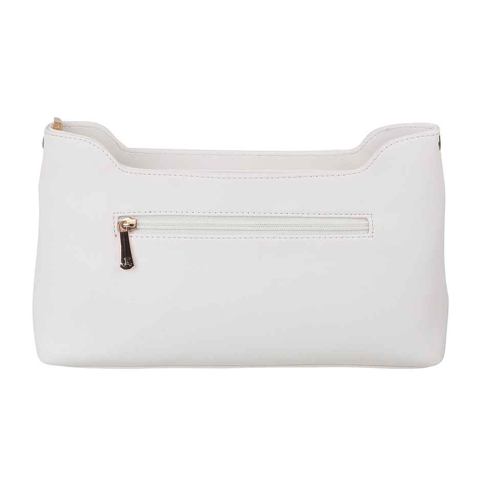 Mochi White Synthetic Sling Bag for Women | 66-7213-16