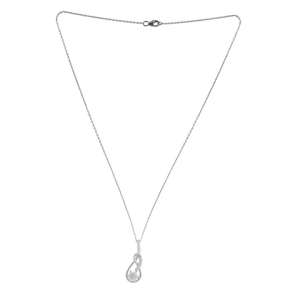 Voylla 925 Sterling Silver Cz Infinity Shaped Pendant With Chain
