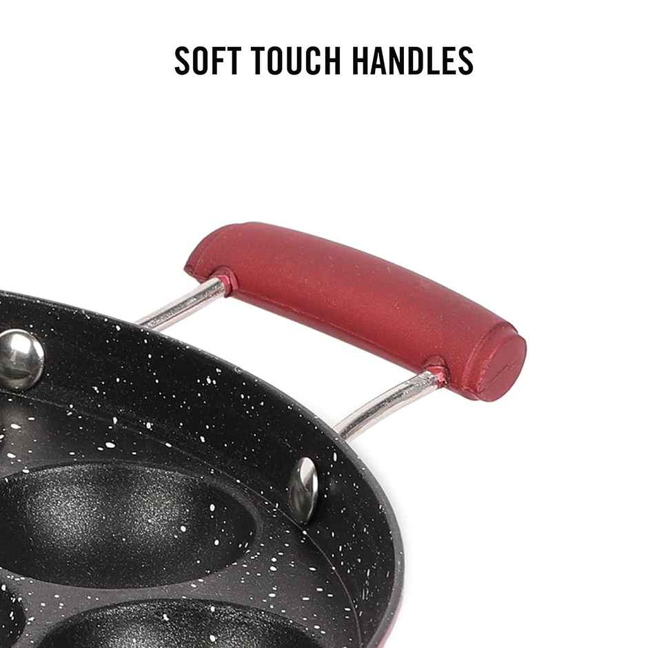 Cello Crown Side Handle 12 Cavity Appam Maker| Maroon