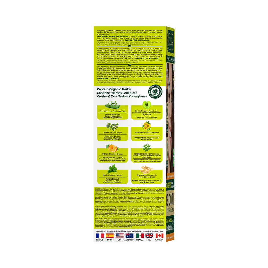 Indus Valley Gel Hair Colour for Women & Men Damage, Ammonia&PPD Free Hair Color | Dark Brown