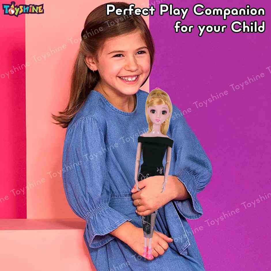 Toyshine Kally Fashion Doll with 3D Eyes | Folding Hands & Glitter Dress | Model A