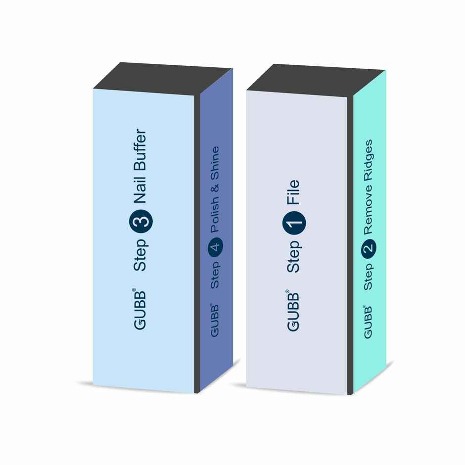 GUBB Block 4 Way Nail Buffer Shinner And Filer Set (Multicolour)