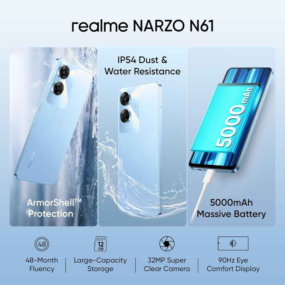 Realme Narzo N61 | 4GB | 64GB | Voyage Blue