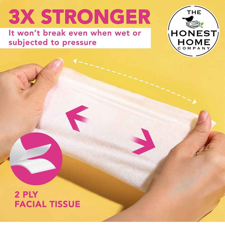 The Honest Home Company Face Tissue 2 Ply | 100 Pulls | Festive Blue