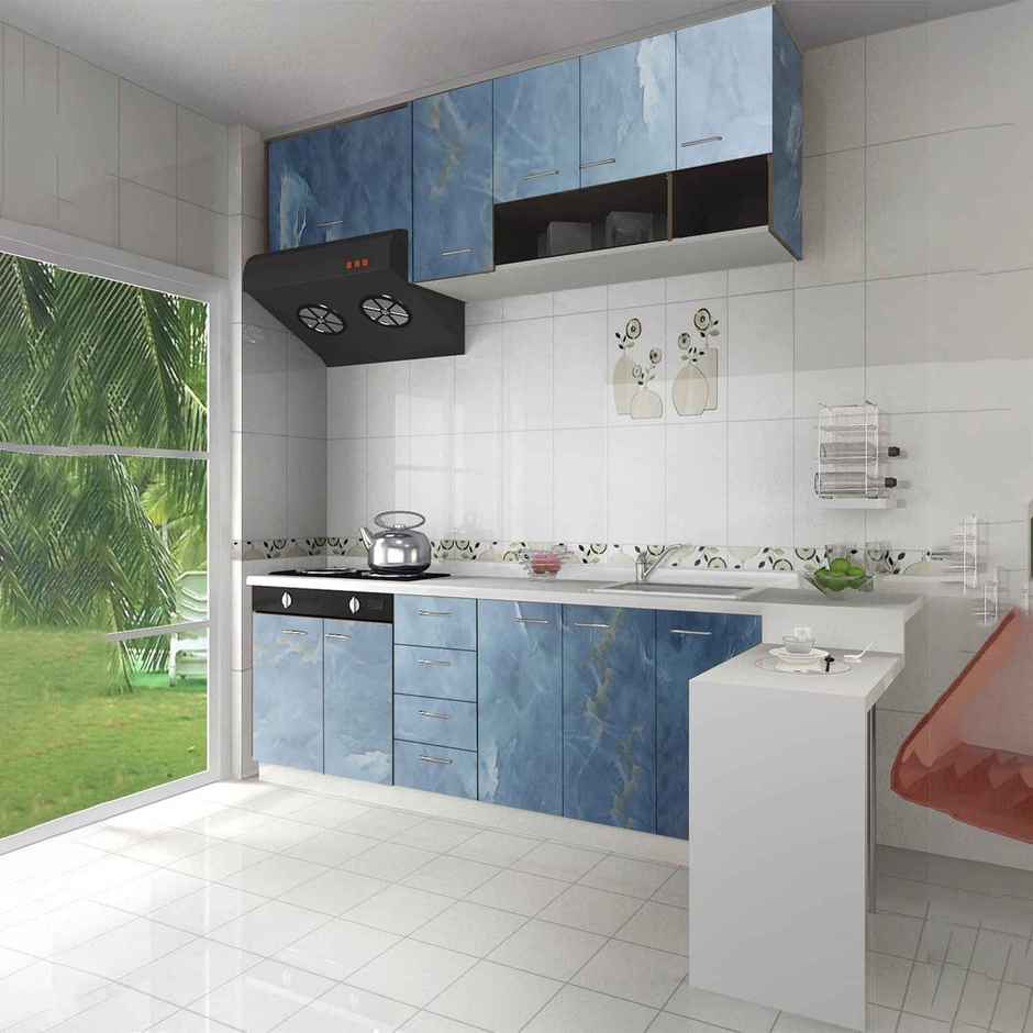 Perpetual Marble Stickers | DIY Peel & Stick Waterproof Wallpaper | 60 x 200Cm | Blue