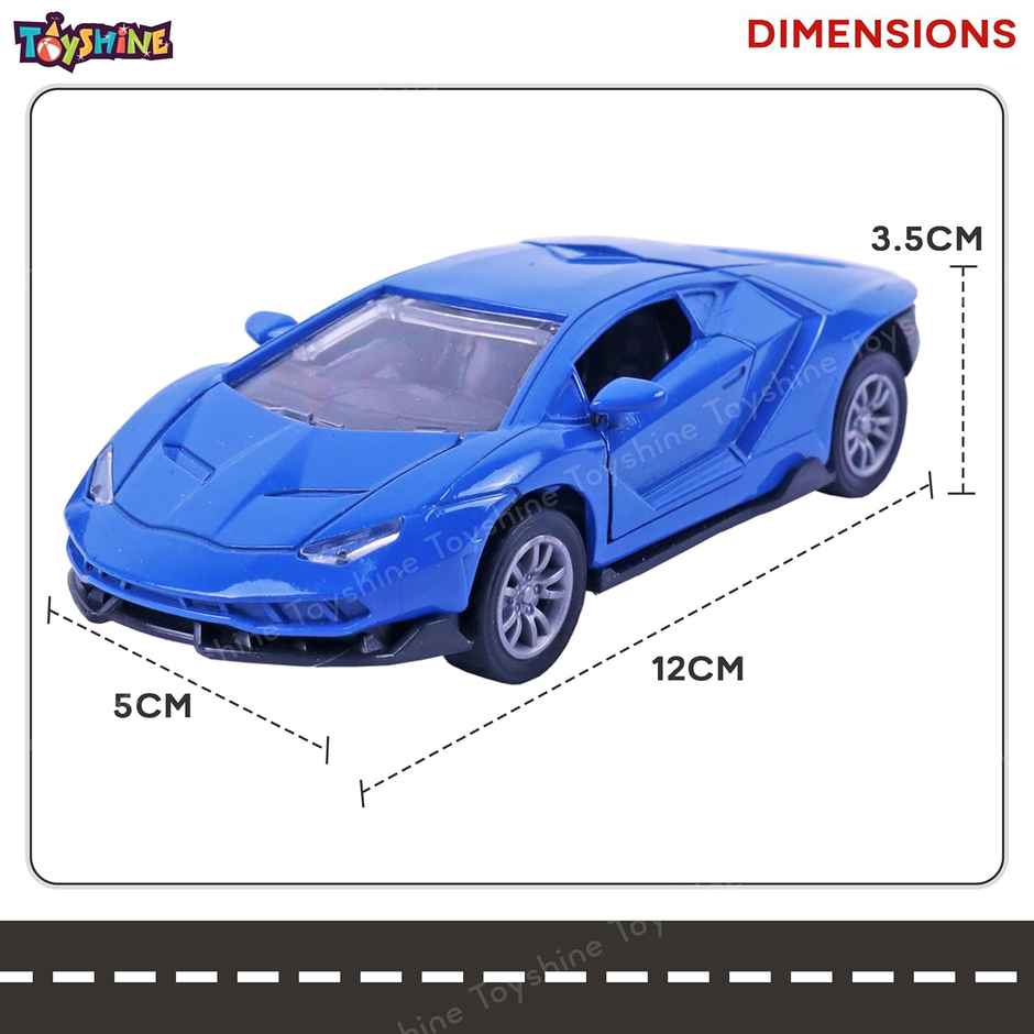 Toyshine 1:32 Scale Die Cast Sports Model Vehicle Toy Car With Pull Back, Blue