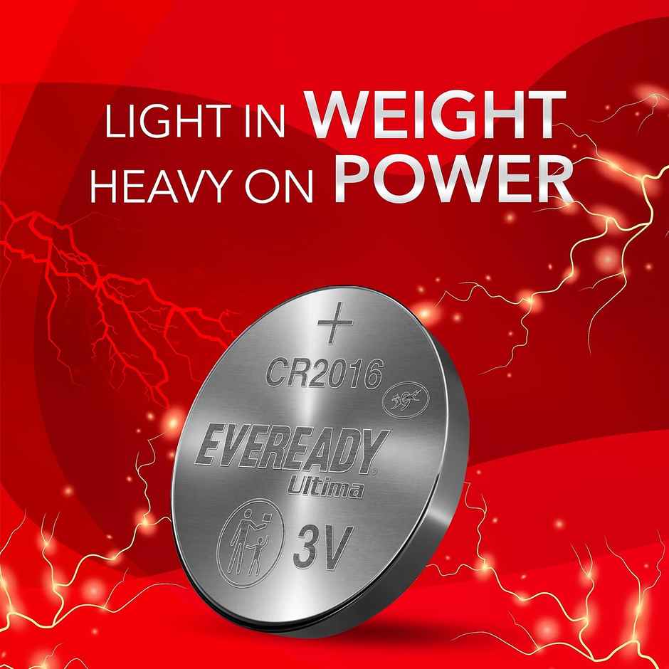 Eveready Ultima Coin Battery | 3V |CR2016 | Pack of 5|Pack of 5
