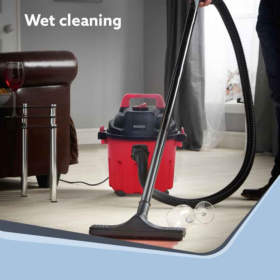 Agaro Rapid Vacuum Cleaner, 1000W, Wet & Dry, Blower Function, 10L Tank Capacity, 16.5 Kpa Suction