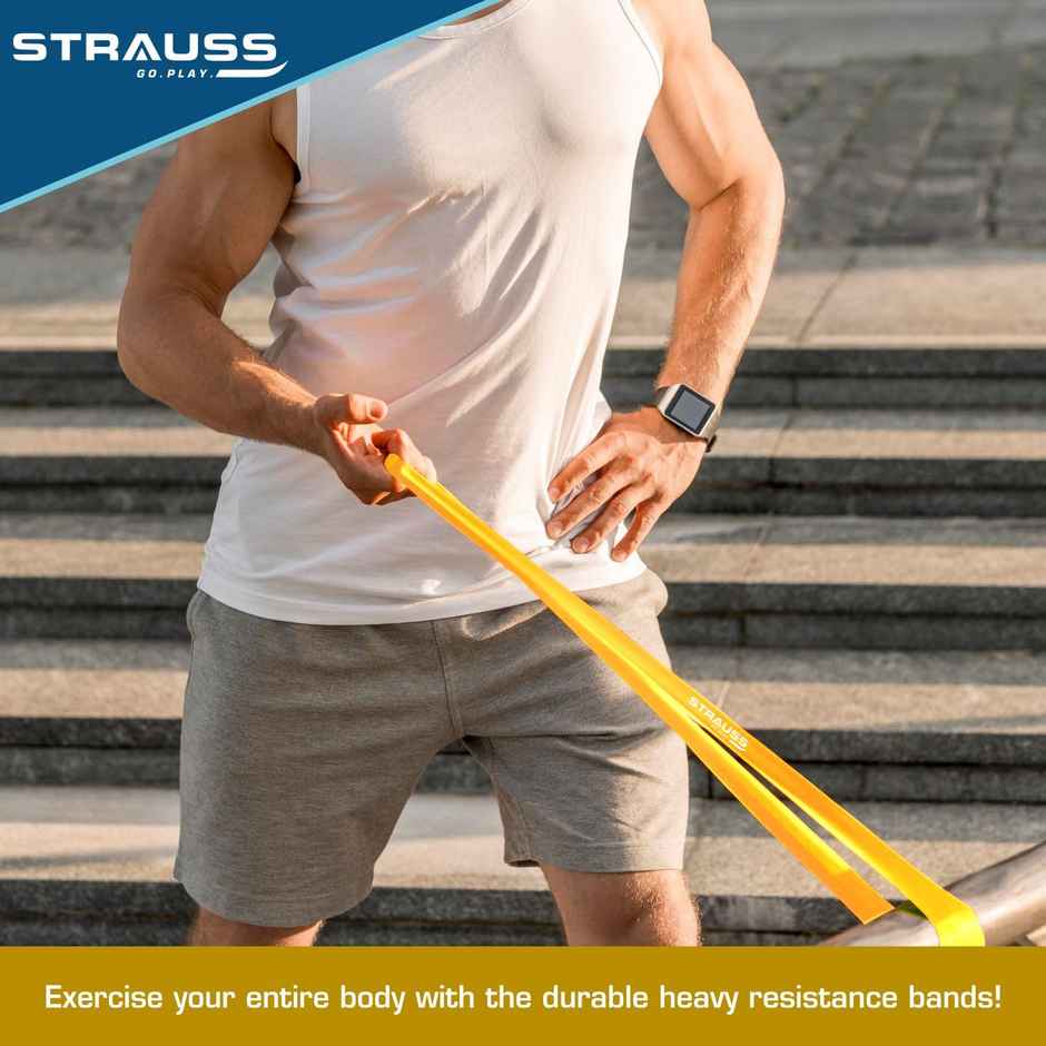 Strauss Resistance and Pull Up Band for Chin Ups | Yellow