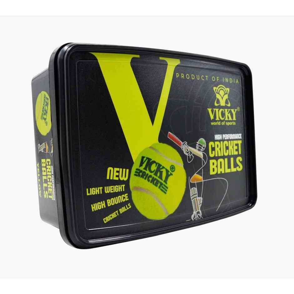 Vicky Light Weight Rubber Cricket Ball (Yellow) pack of 6