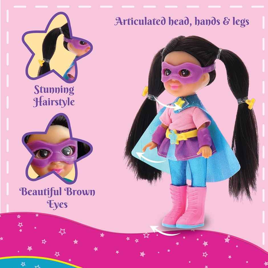 Li'l Diva Superhero Starlight 6 Inch Preschool Doll with Accessories (Ages 3+)