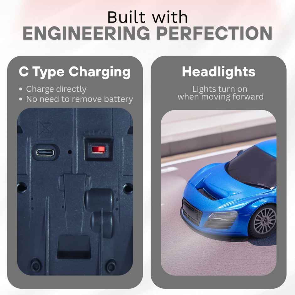 Race N Roll 1:24 Rechargeable Hi Speed Mini Remote Control Car - Aud Blue