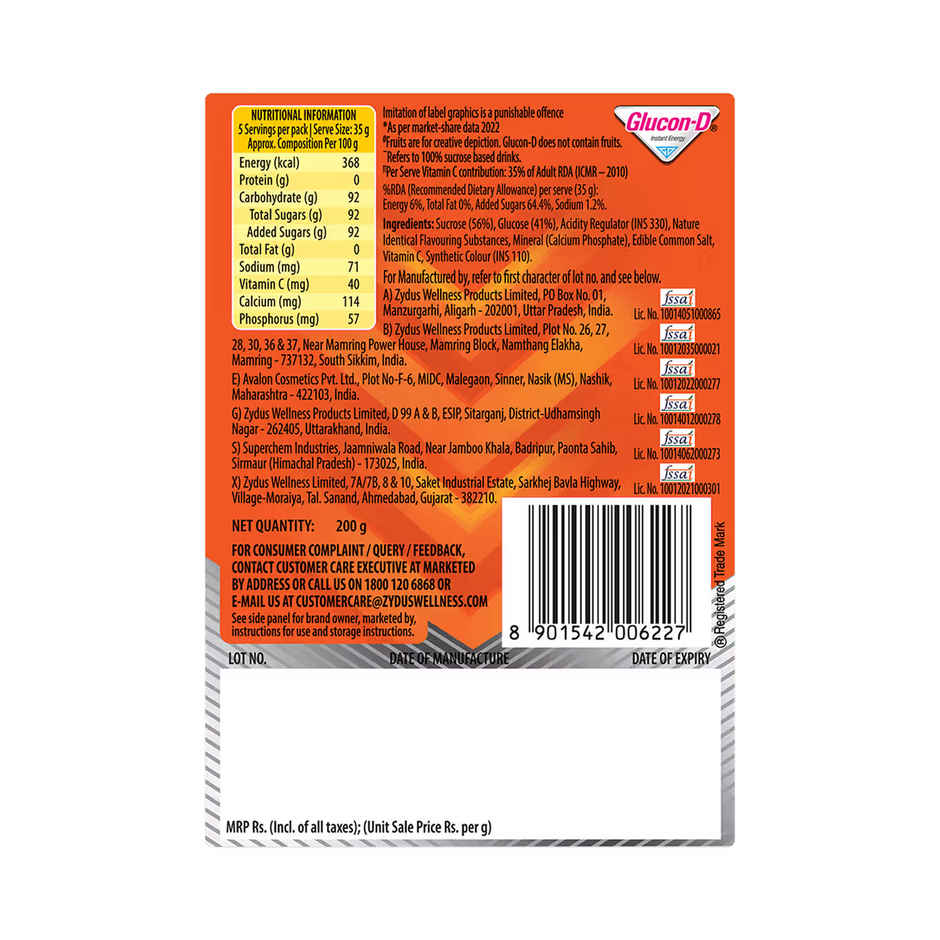 Glucon-D Tangy Orange Glucose Powder