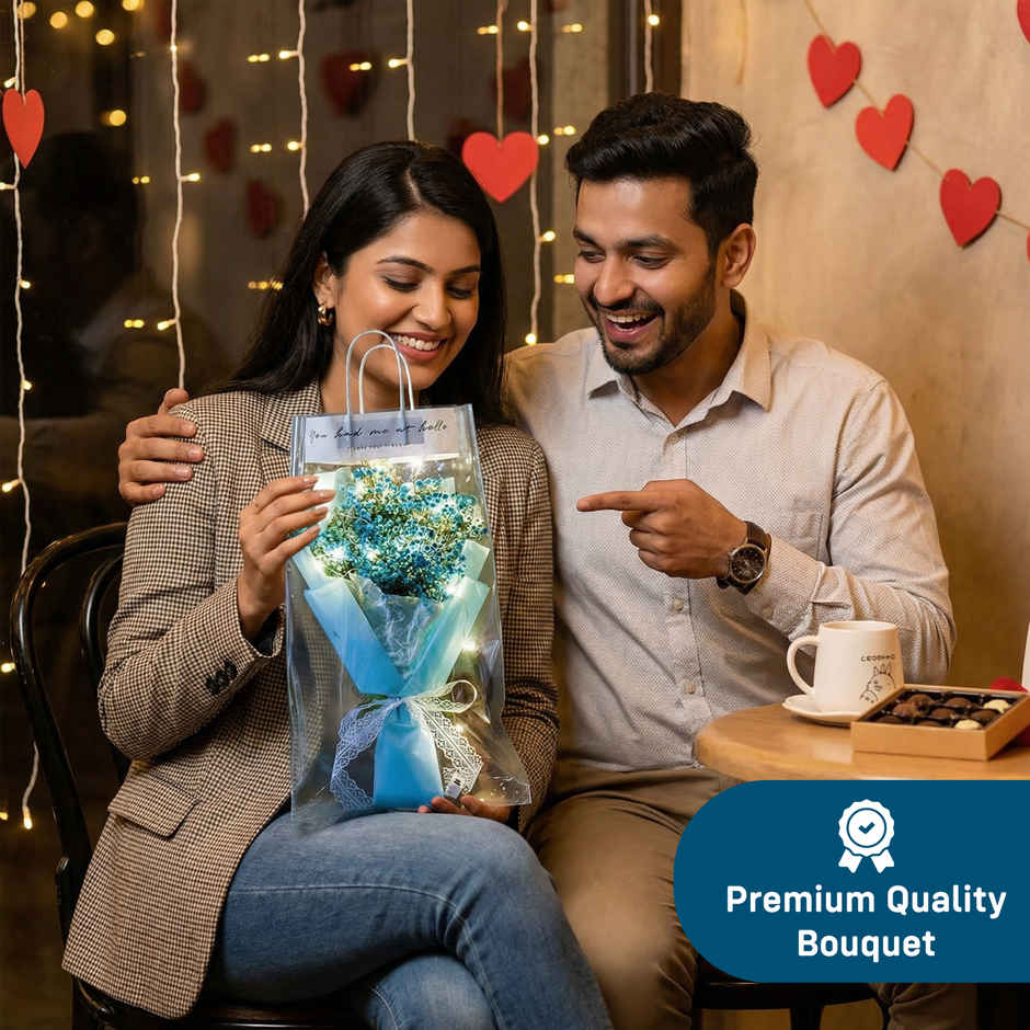 Everlasting Artificial Flower Gypsy Bunch with Light | Ideal for Gifting | Party Propz