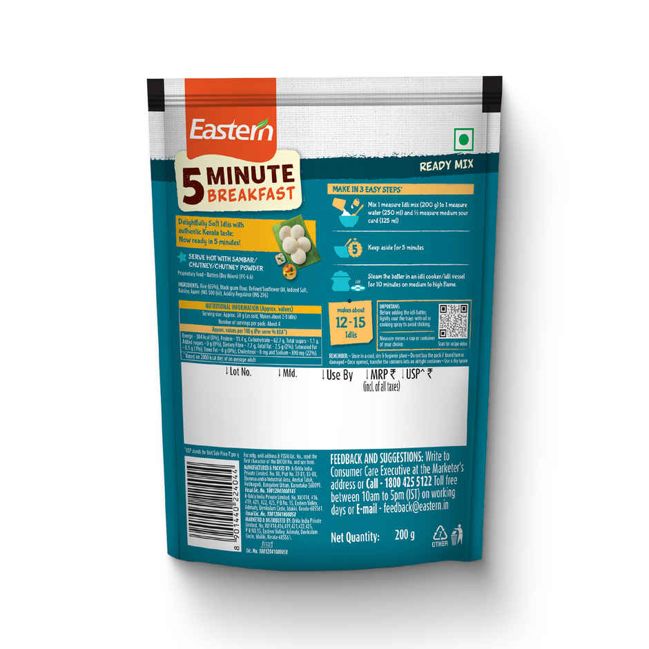 Eastern 5 Min Instant Breakfast Idli Ready Mix