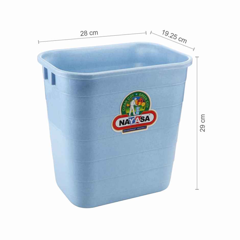 Nayasa Waste Paper Open Top Dustbin Durable Plastic Garbage Bin | Blue
