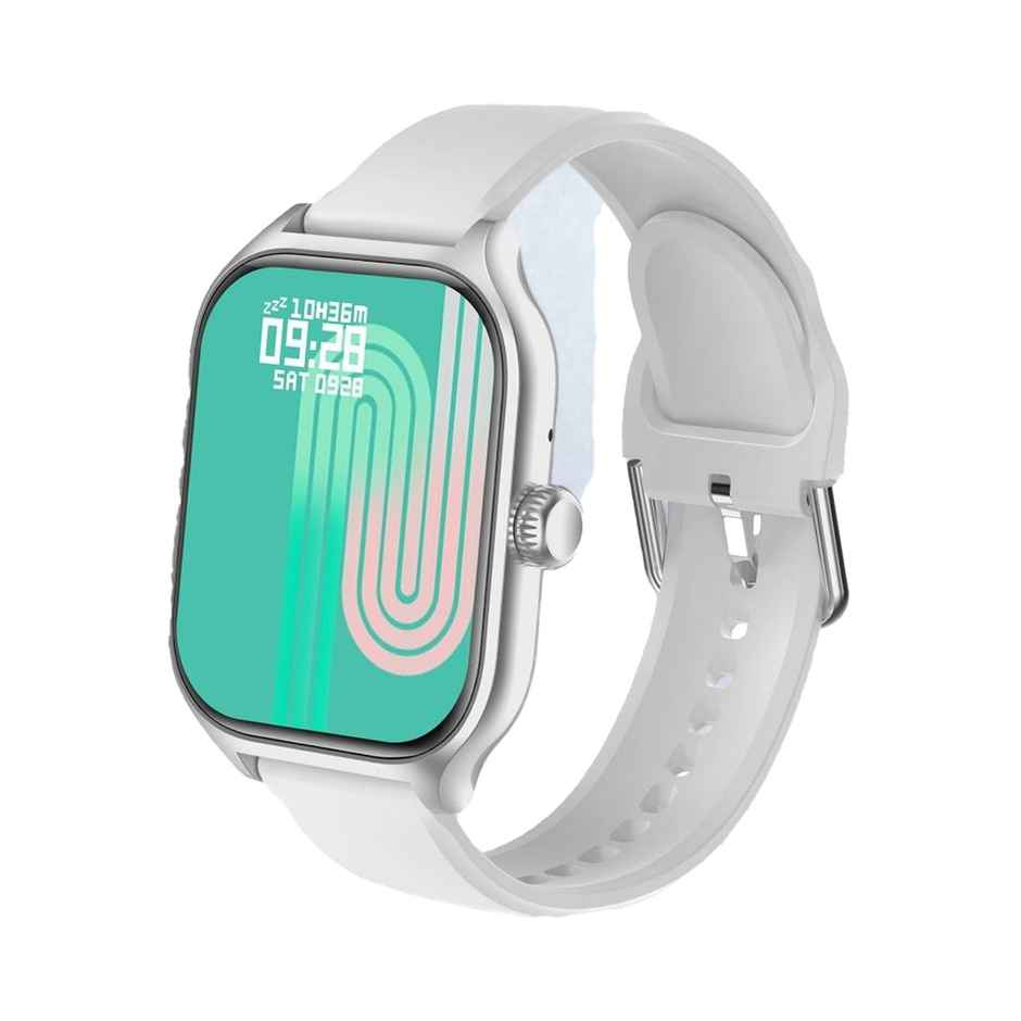 Pebble Vista Smartwatch with Bluetooth Calling | 1.99" Rectangle Display | Heart Rate Monitor - Silver