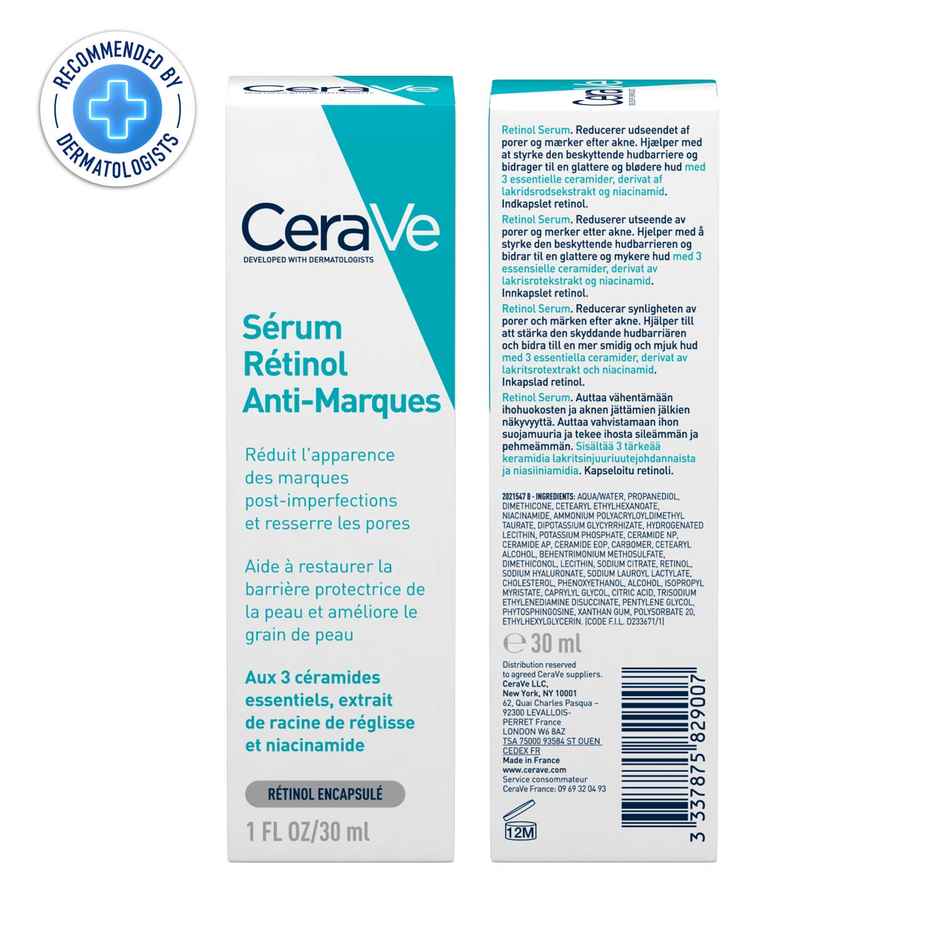 CeraVe Resurfacing Retinol Serum, Reduces Acne Marks With Licorice Root Extract & Niacinamide