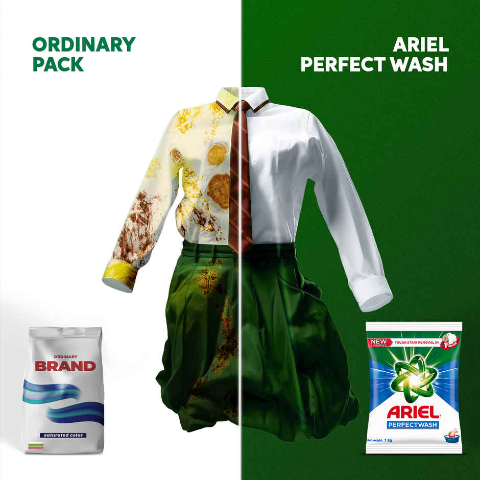 Ariel Perfect Wash Detergent Powder - Removes Tough Stains Like Haldi In 1 Wash