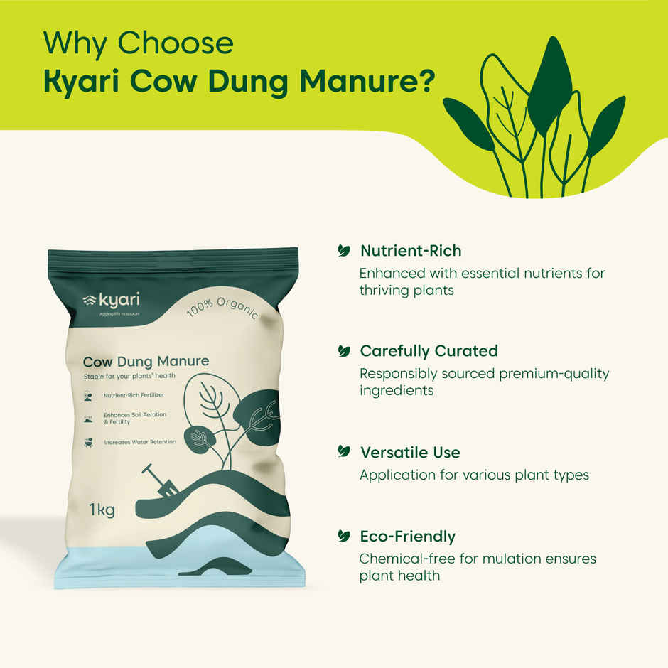 Kyari Cow Dung Manure & Fertilizer for All Types of Plants | Home Gardening 1 kg