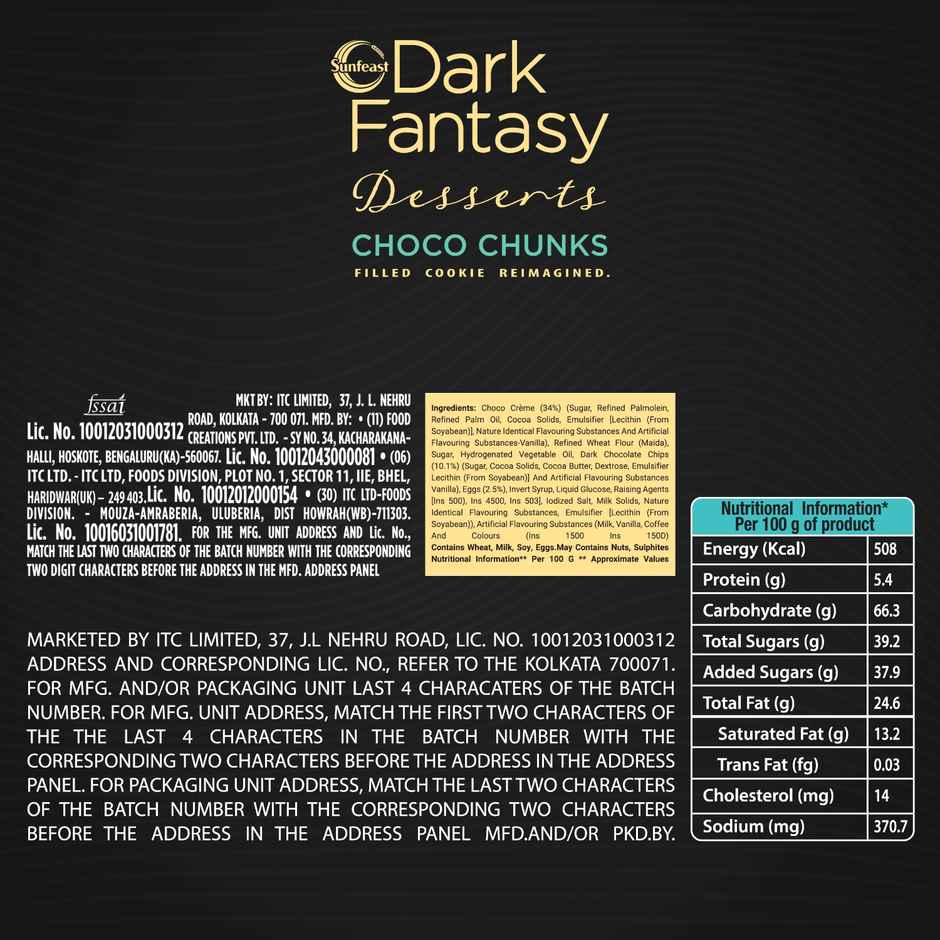 Sunfeast Dark Fantasy Desserts Choco Chunks Filled Cookie Reimagined