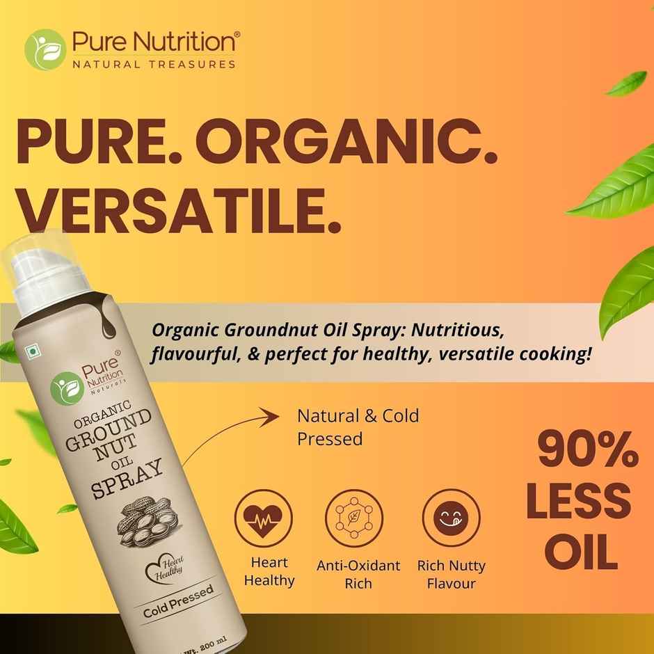 Pure Nutrition Cold Pressed Groundnut Oil | 100% Pure Peanut Oil | Heart-Healthy Cooking