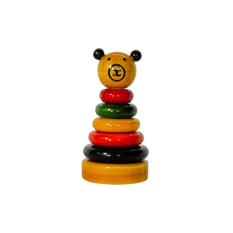 Little Ginnie Bear Stacker - Educational Wooden Stacking Toy For Kids Ideal For Ages 2+ Years