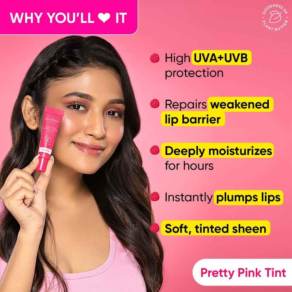 Dot & Key Ceramide & Peptide Barrier Repair Lip Balm SPF 50, PA+++ Plush Pink