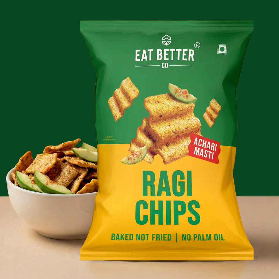 Eat Better Co Ragi Chips | Achari Masti | Roasted | No Palm Oil