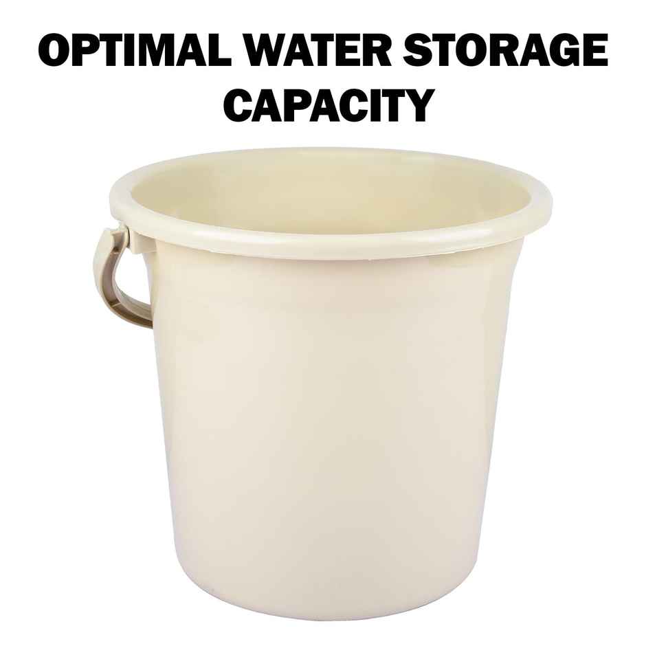 Kuber Industries Plastic Strong Bucket for Bathroom for Bathing|18 L|Pack of 2|Beige