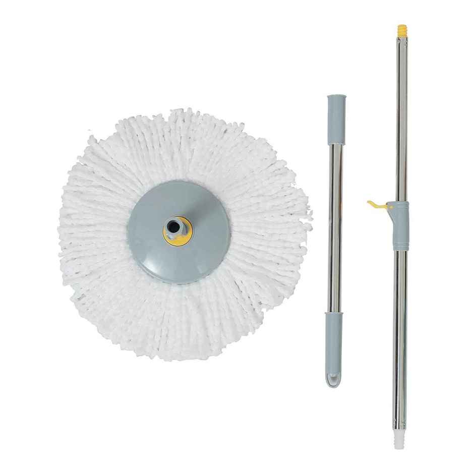 Esquire 360 Bucket Spin Mop Stick | Grey With Microfiber Refill