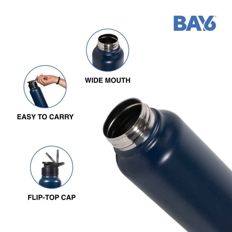 BAY6 Stainless Steel Lean Water Bottle 1000ml | Dark Blue