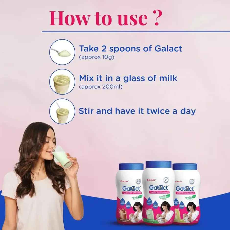 Galact Granules | Lactation Supplement with Shatavari | Elaichi Flavour
