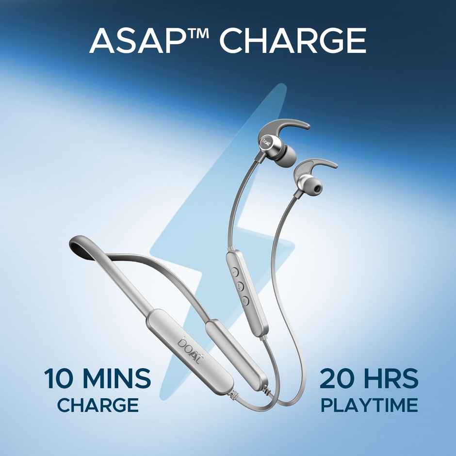 boAt Rockerz 255 Pro+ w/Upto 60 Hours Playback, ASAP Charge(10 Mins=20 Hours)(Cosmic Grey)