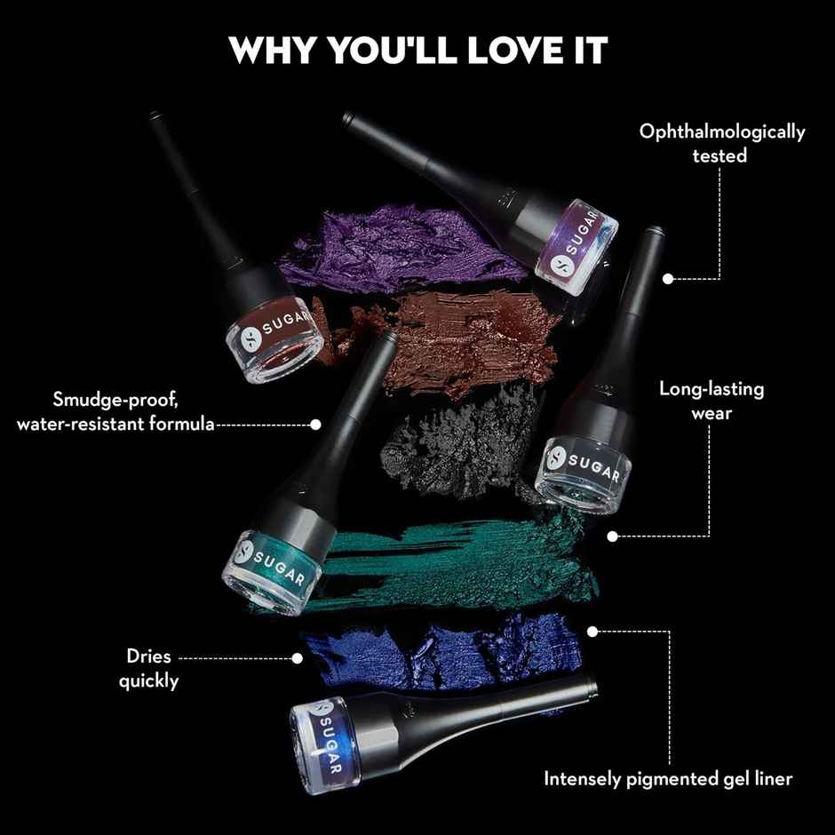 SUGAR Cosmetics Born To Wing Gel Eyeliner - 01 Black Magic Woman - Black