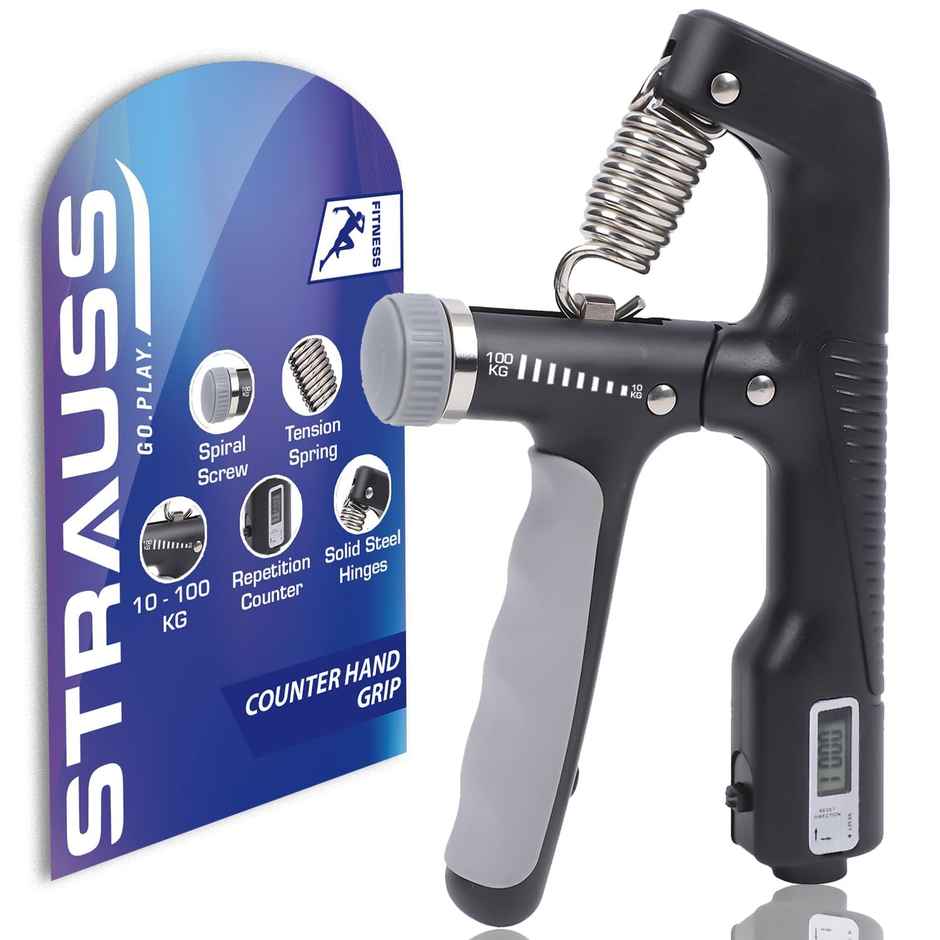 Strauss Adjustable a Shape Hand Grip With Counter | Black