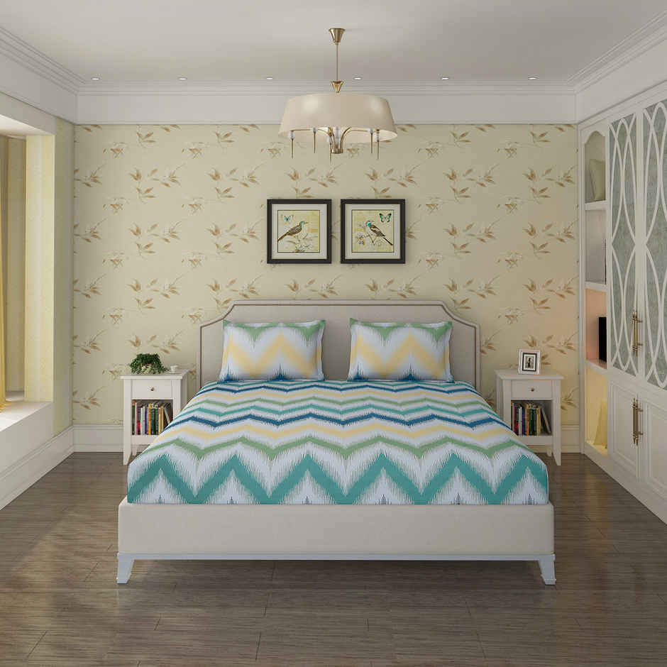 Status Cotton Feel Double Bedsheet 230 Cm x 210 Cm - Dsn-1