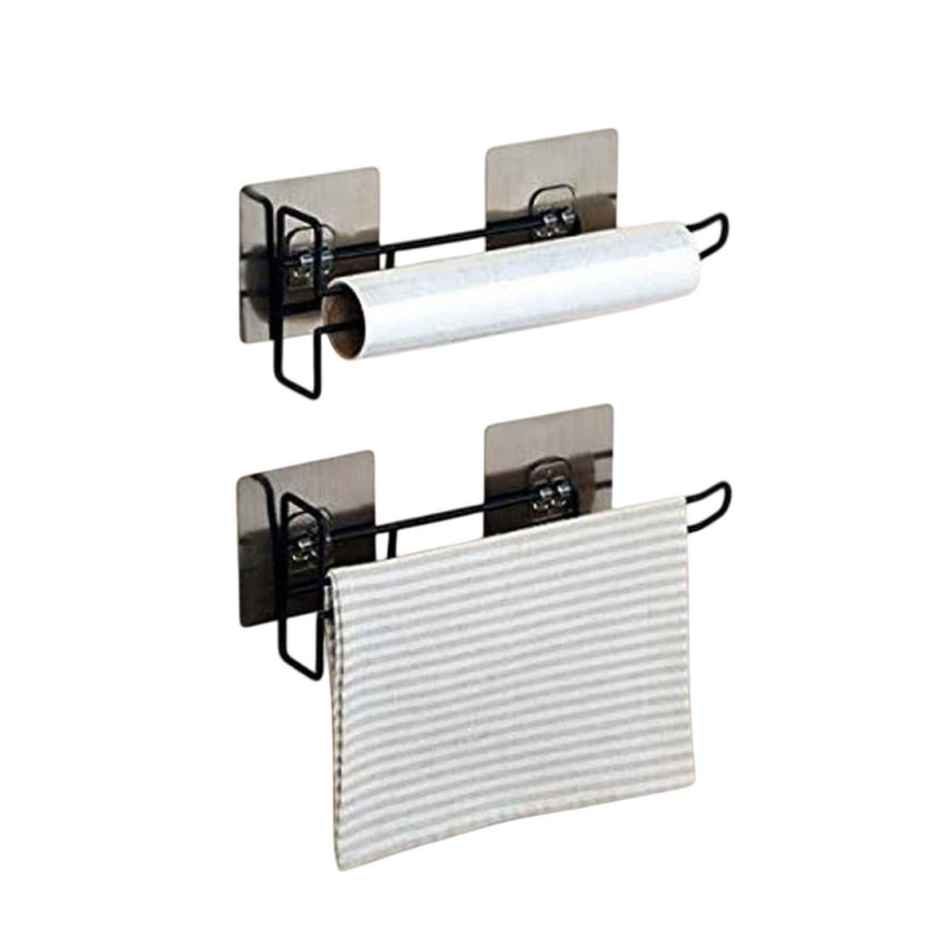 Perpetual Tissue Paper Holder | Steel Self-Adhesive Roll Holder for Bathroom | Pack of 2