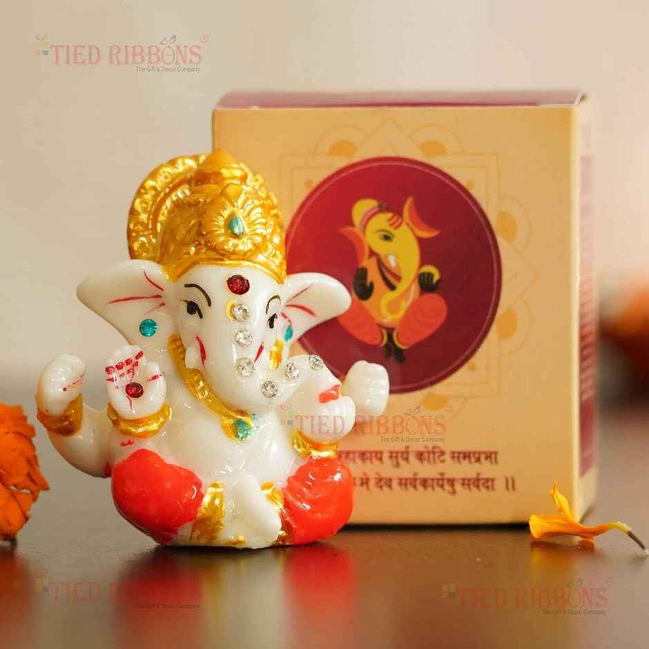 TIED RIBBONS Resin Ganesha Idol | 2.3 in