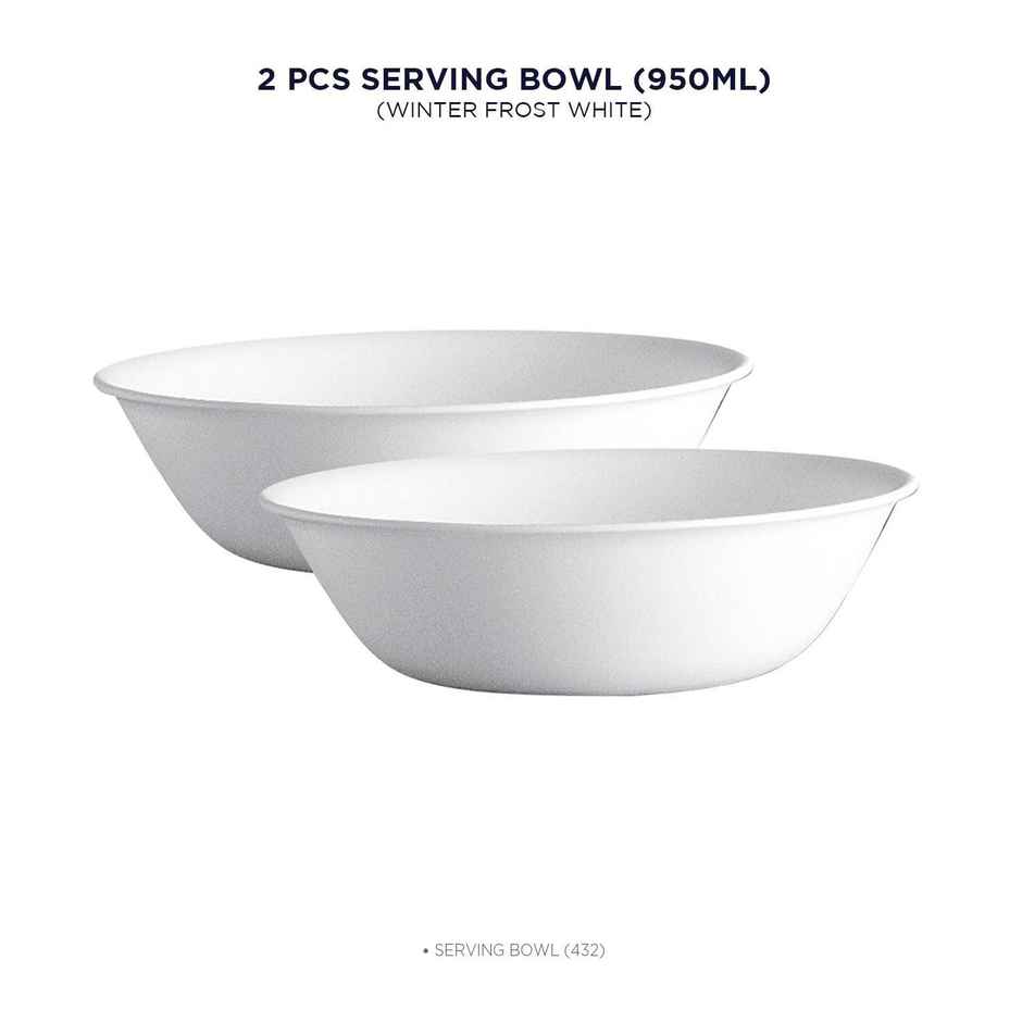 Corelle Winter Frost White 950 ml Serving Bowl - Pack of 2
