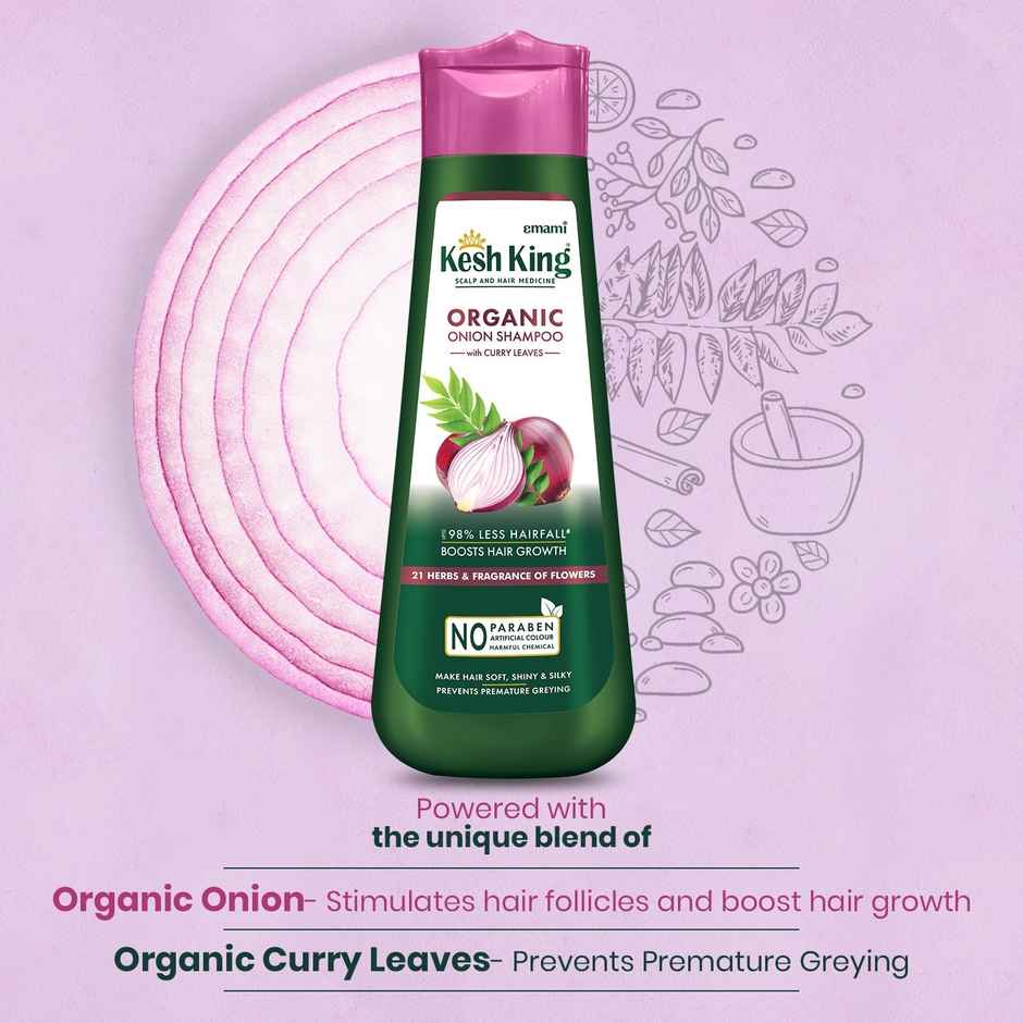Kesh King Onion Shampoo With Curry Leaves Reduces Hair Fall